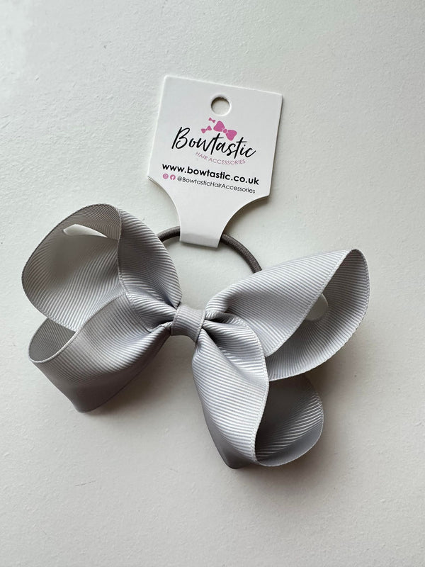 4.5 Inch Bow Bobble - Shell Grey