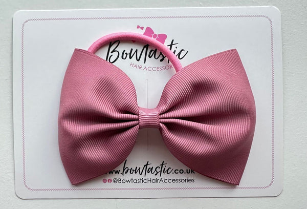 4.5 Inch Tuxedo Bow Bobble - Rosy Mauve