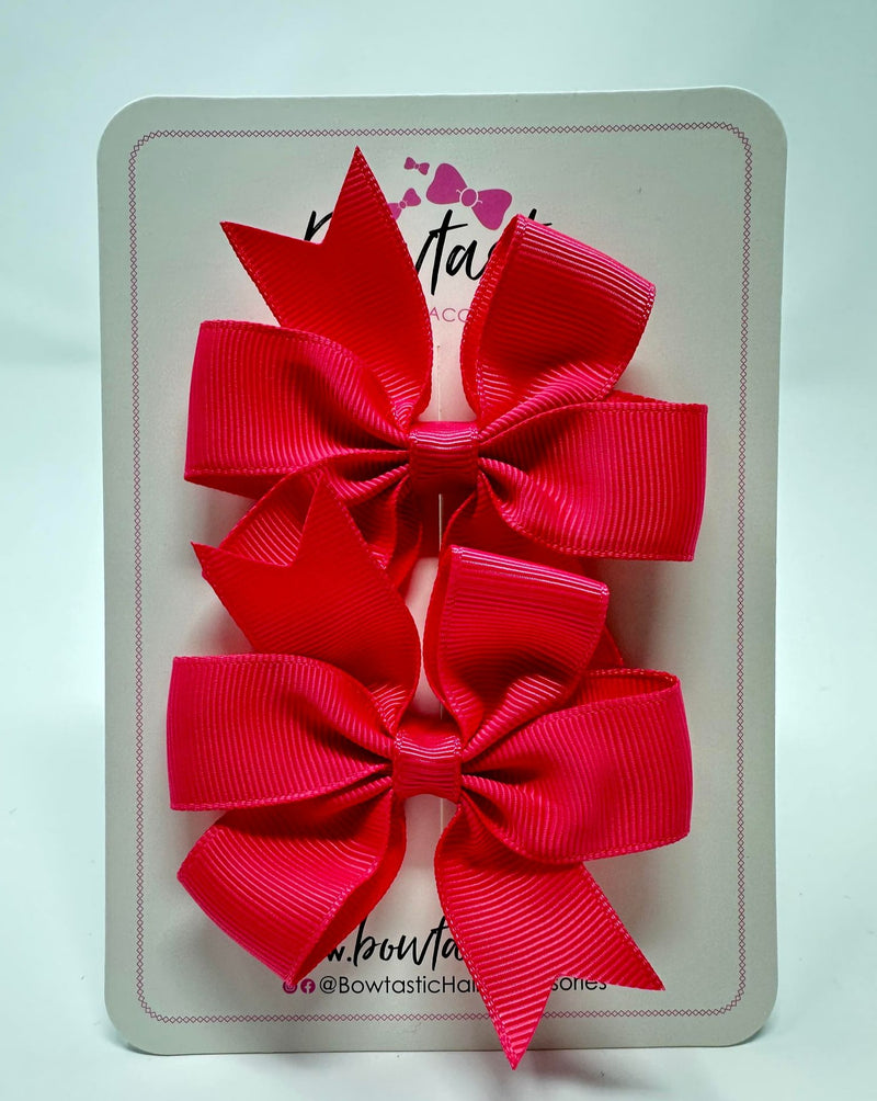 3 Inch Pinwheel Bow - Camellia Rose - 2 Pack