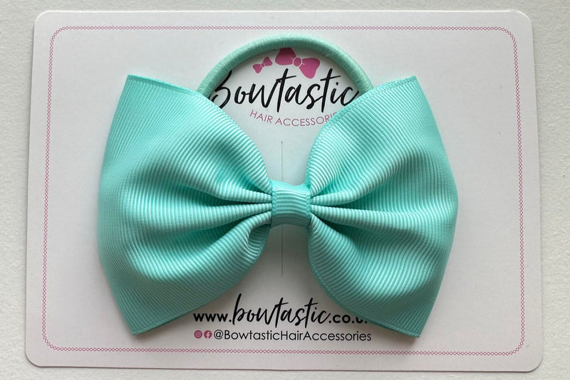 4.5 Inch Tuxedo Bow Bobble - Aqua