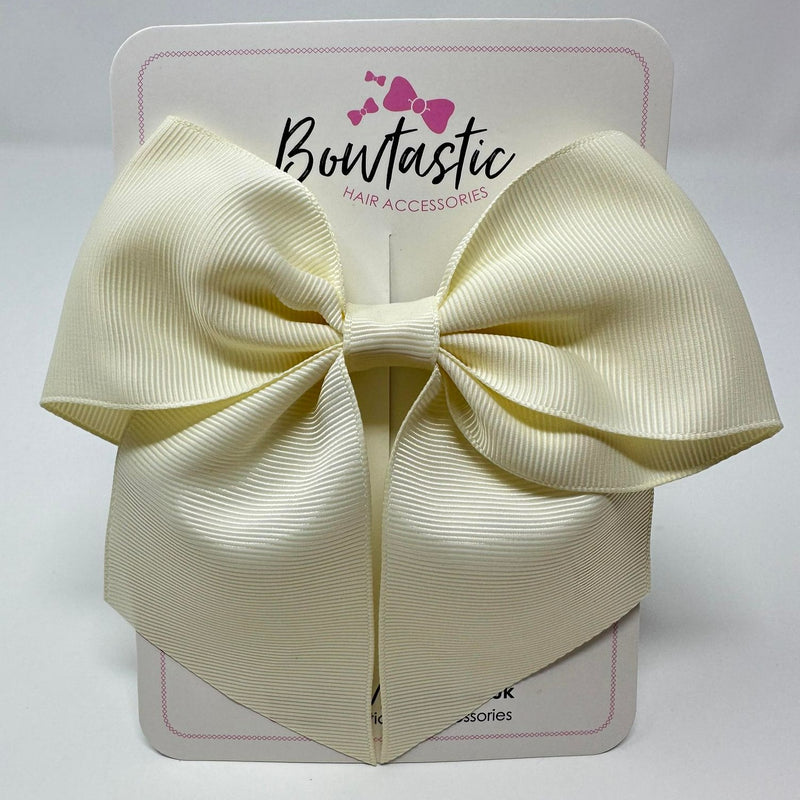 5 Inch Cheer Bow - Antique White