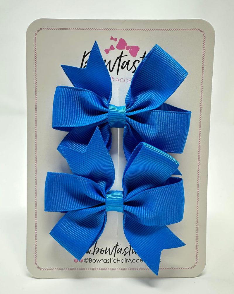 3 Inch Pinwheel Bow - Aegean Blue - 2 Pack