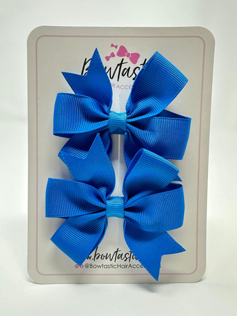 3 Inch Pinwheel Bow - Capri Blue - 2 Pack