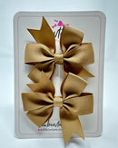3 Inch Pinwheel Bow - Latte - 2 Pack