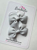 2.5 Inch Flat Bow Thin Elastic - Style 2 - Shell Grey - 2 Pack