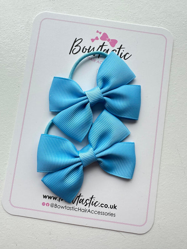 2.5 Inch Butterfly Bow Thin Elastic - Blue Mist - 2 Pack
