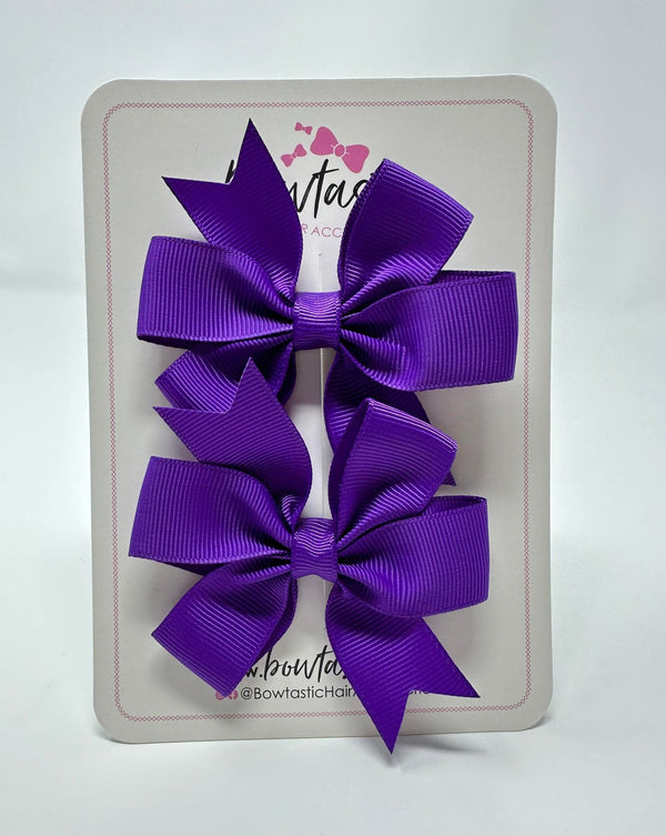 3 Inch Pinwheel Bow - Purple - 2 Pack