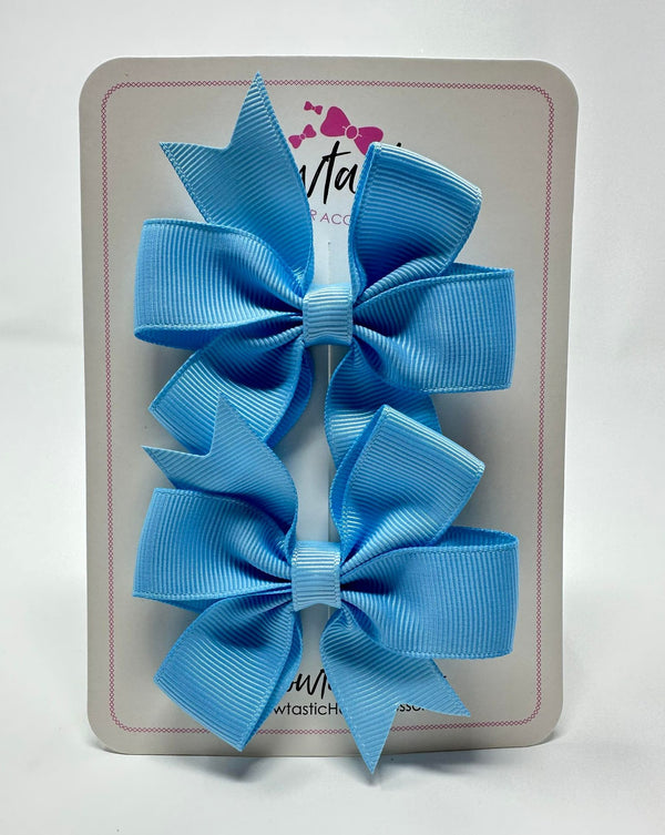3 Inch Pinwheel Bow - Blue Topaz - 2 Pack