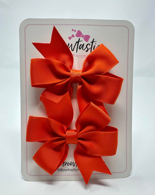 3 Inch Pinwheel Bow - Autumn Orange - 2 Pack