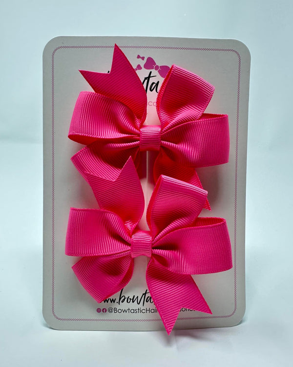 3 Inch Pinwheel Bow - Hot Pink - 2 Pack