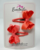 2 Inch Bow Snap Clip - Light Coral - 2 Pack