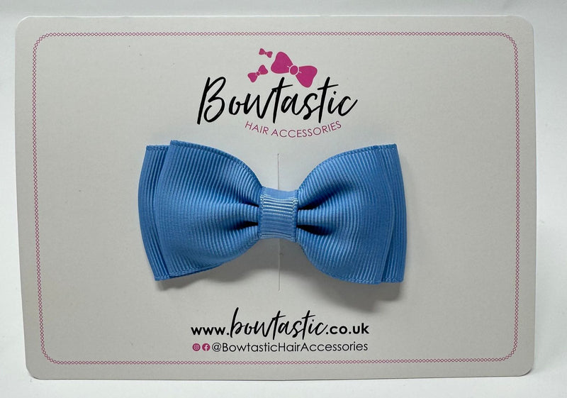 3 Inch Flat Double Bow - Porcelain Blue