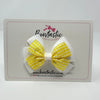 3 Inch Flat 2 Layer Bow - Yellow & White Gingham