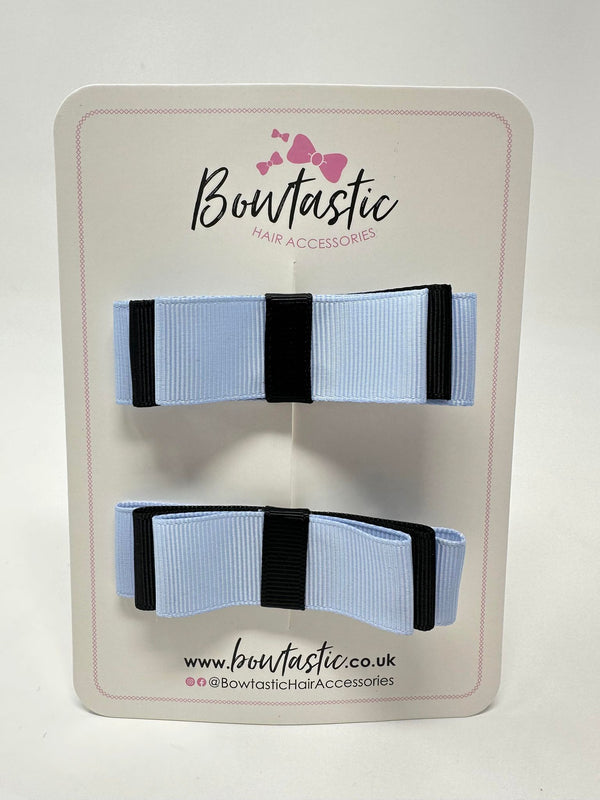 3 Inch Slide Bows - Black & Bluebell - 2 Pack