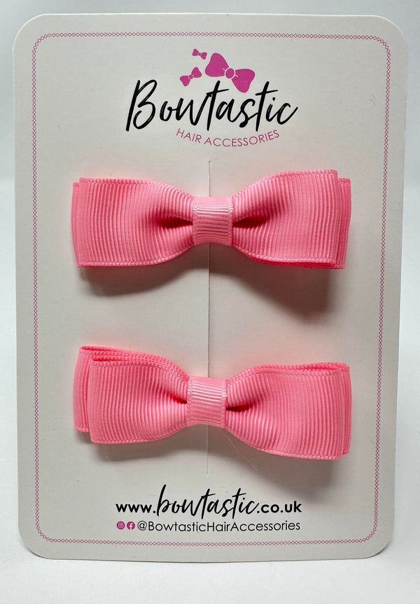 2.75 Inch Flat Bow - Pink - 2 Pack