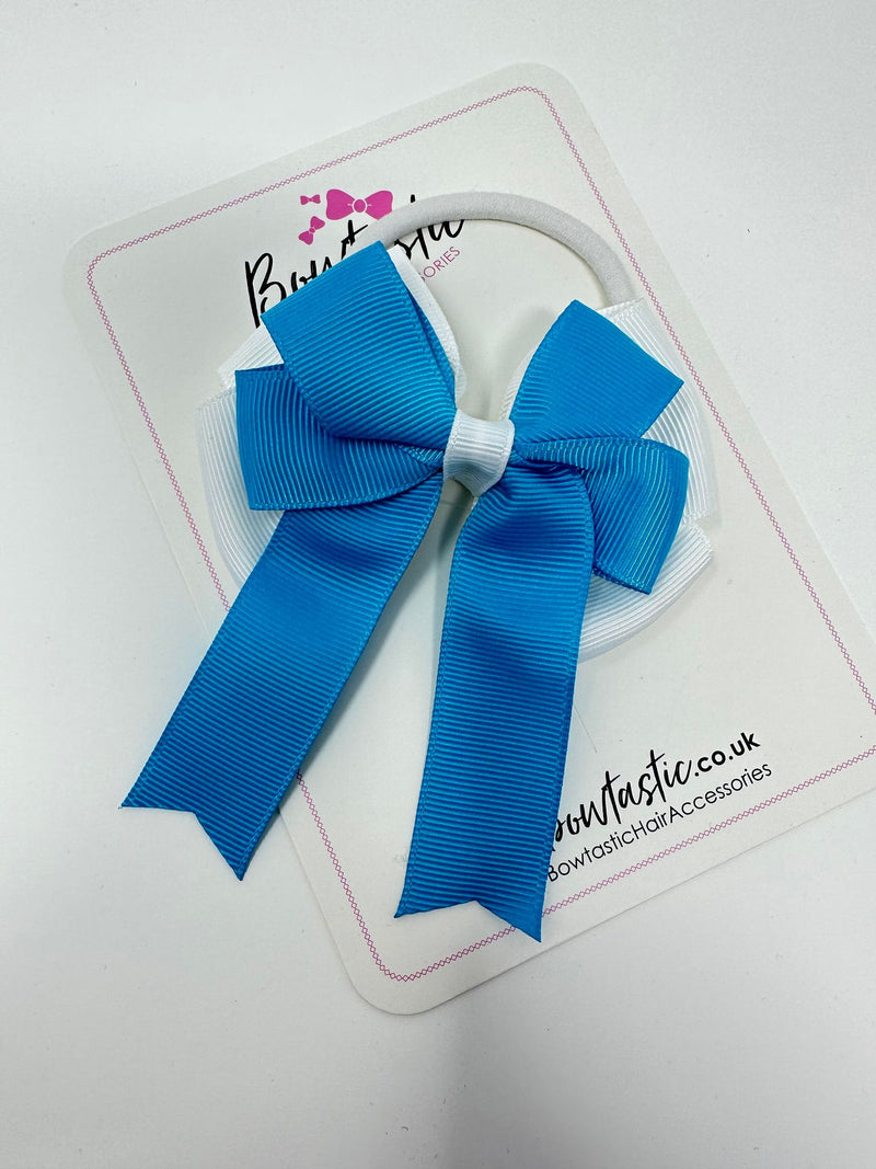 3.5 Inch Tail Bobble - Turquoise & White