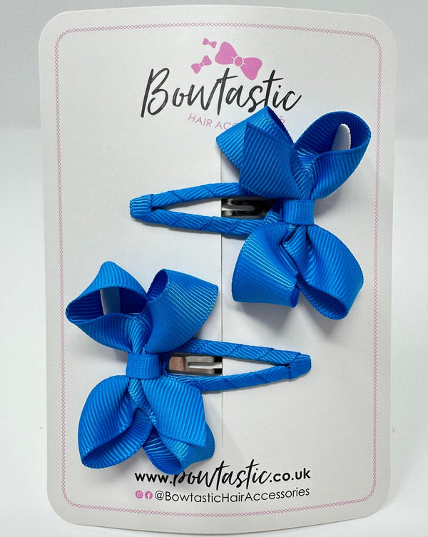 2 Inch Bow Snap Clip - Aegean Blue- 2 Pack