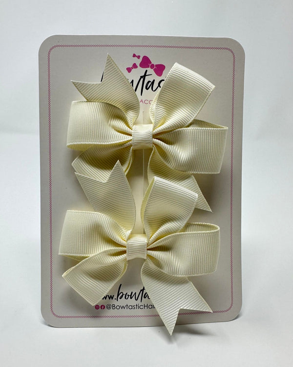 3 Inch Pinwheel Bow - Antique White - 2 Pack