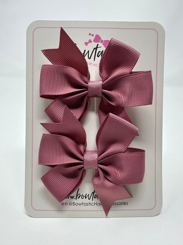3 Inch Pinwheel Bow - Rosy Mauve - 2 Pack
