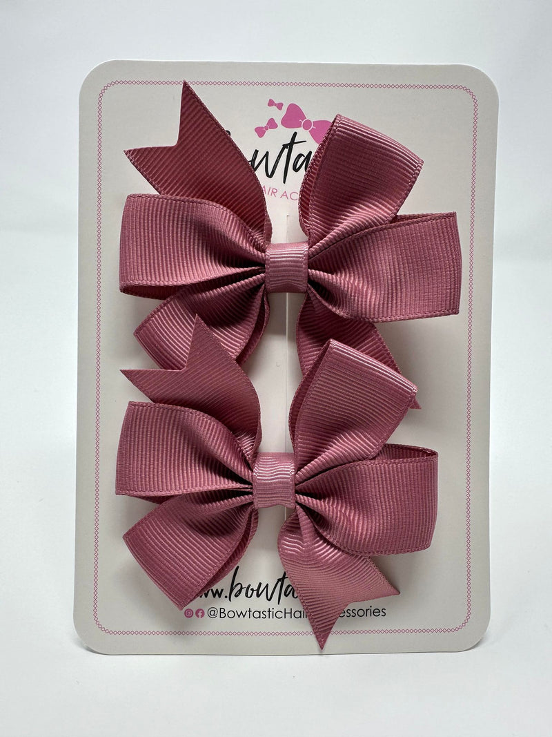 3 Inch Pinwheel Bow - Rosy Mauve - 2 Pack