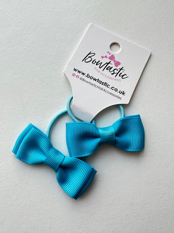 1.75 Inch Bow Thin Elastic - Turquoise - 2 Pack