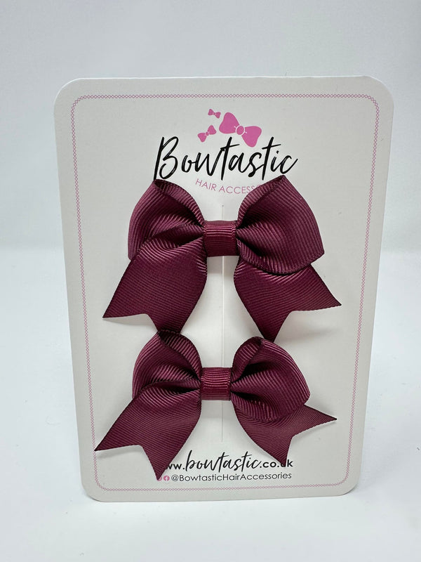 2.5 Inch Tail Bows - Burgundy - 2 Pack