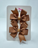 3 Inch Pinwheel Bow - Chipmunk - 2 Pack