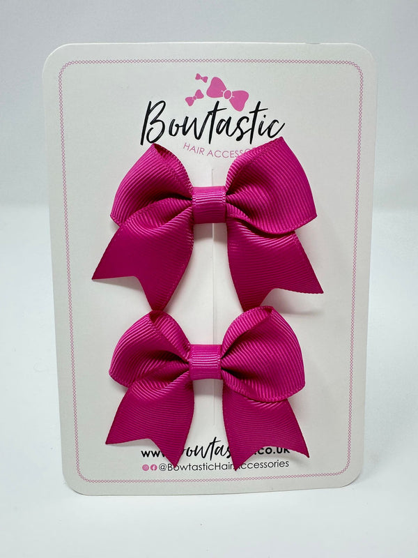 2.5 Inch Tail Bows - Raspberry Rose - 2 Pack