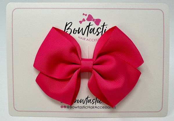 3.5 Inch Flat Bow - Shocking Pink