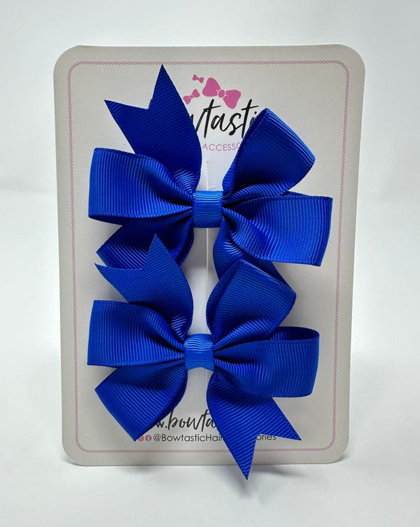 3 Inch Pinwheel Bow - Electric Blue - 2 Pack