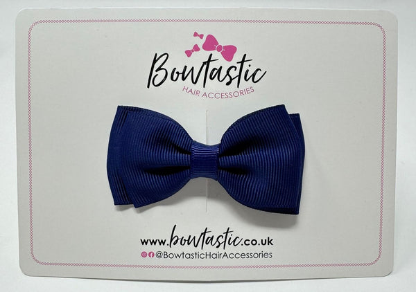 3 Inch Flat Double Bow - Ink Blue