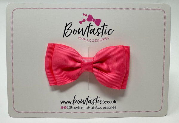 3 Inch Flat Double Bow - Coral Rose