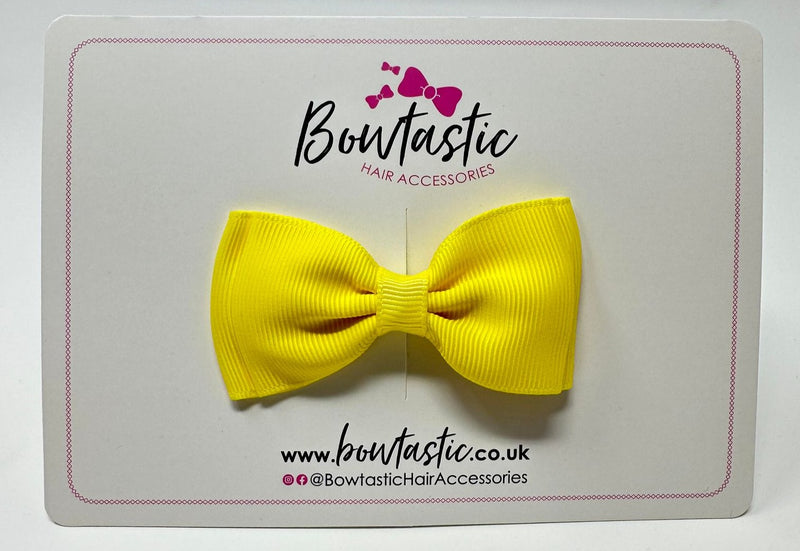 3 Inch Flat Double Bow - Lemon