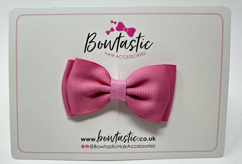 3 Inch Flat Double Bow - Wild Rose