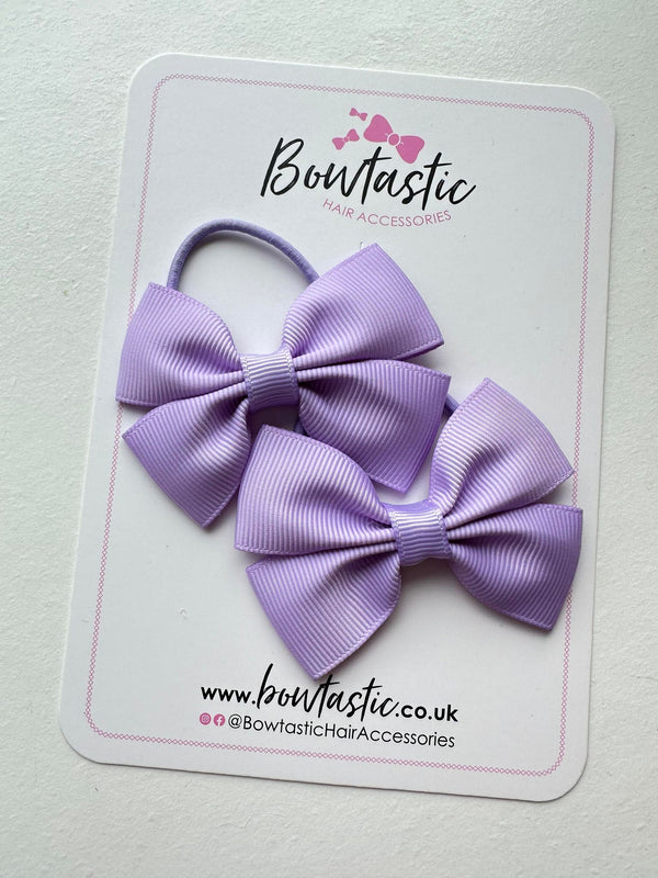 2.5 Inch Butterfly Bow Thin Elastic - Light Orchid - 2 Pack