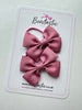 2.5 Inch Butterfly Bow Thin Elastic - Rosy Mauve - 2 Pack