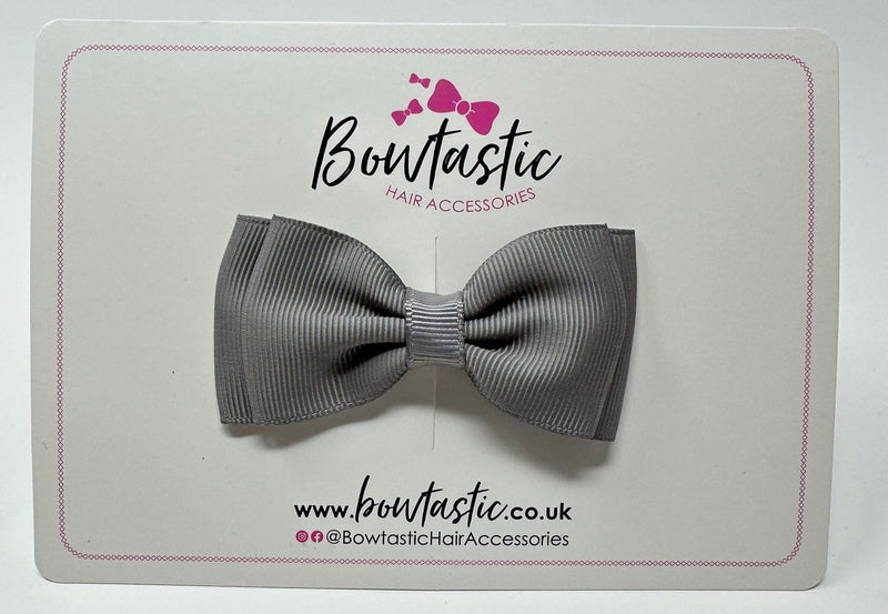 3 Inch Flat Double Bow - Silver