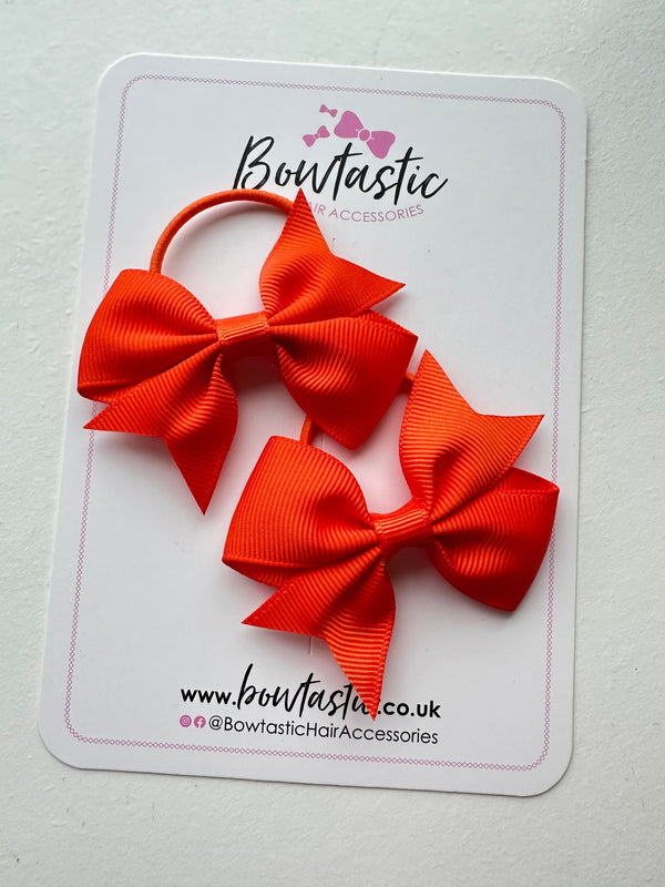 2.5 Inch Flat Bow Thin Elastic - Style 2 - Autumn Orange - 2 Pack