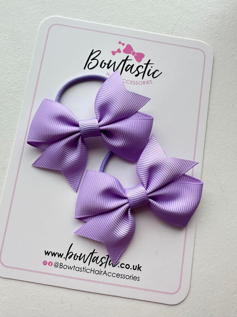 2.5 Inch Flat Bow Thin Elastic - Style 2 - Light Orchid - 2 Pack