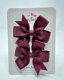 3 Inch Pinwheel Bow - Burgundy - 2 Pack
