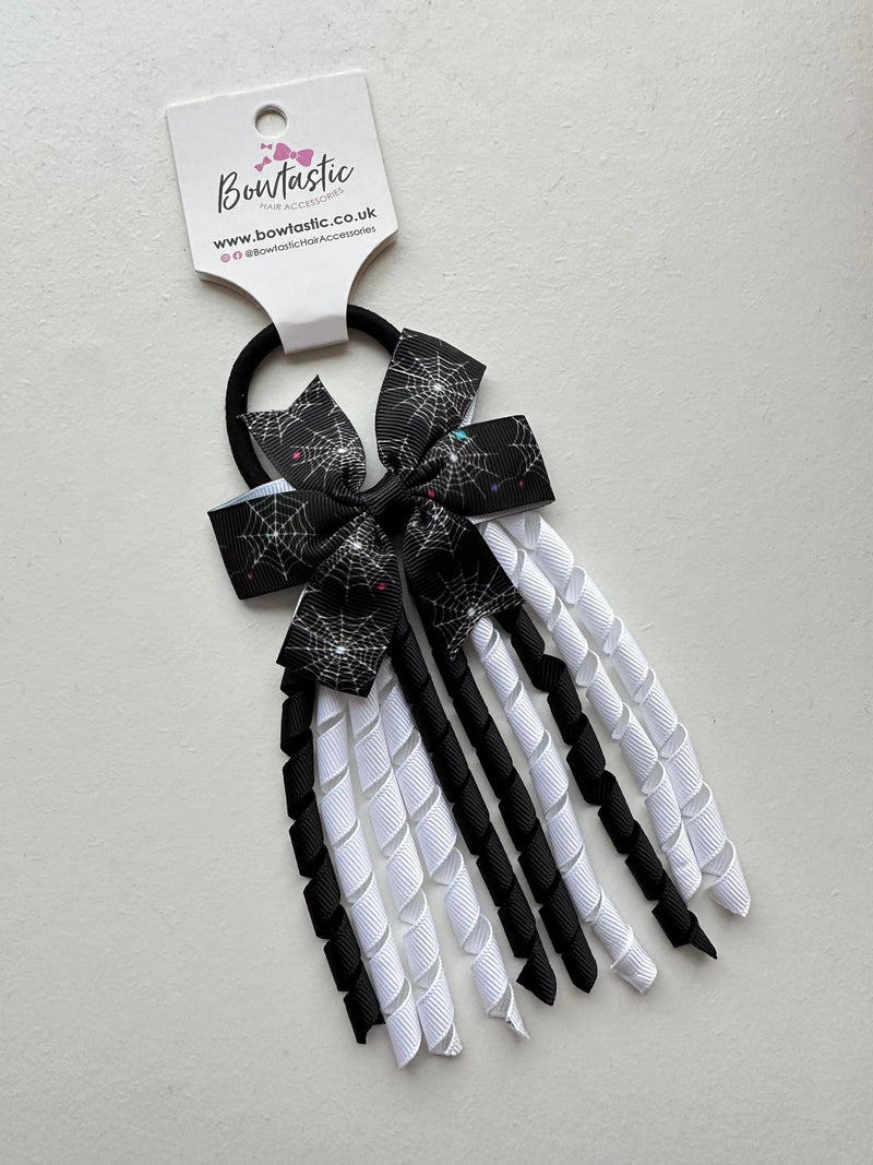 Halloween - 3 Inch Pinwheel Corker Bobble - Black & White Spider Web