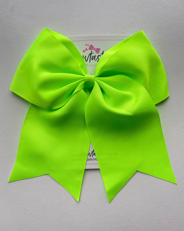 7 Inch Cheer Bow - Key Lime