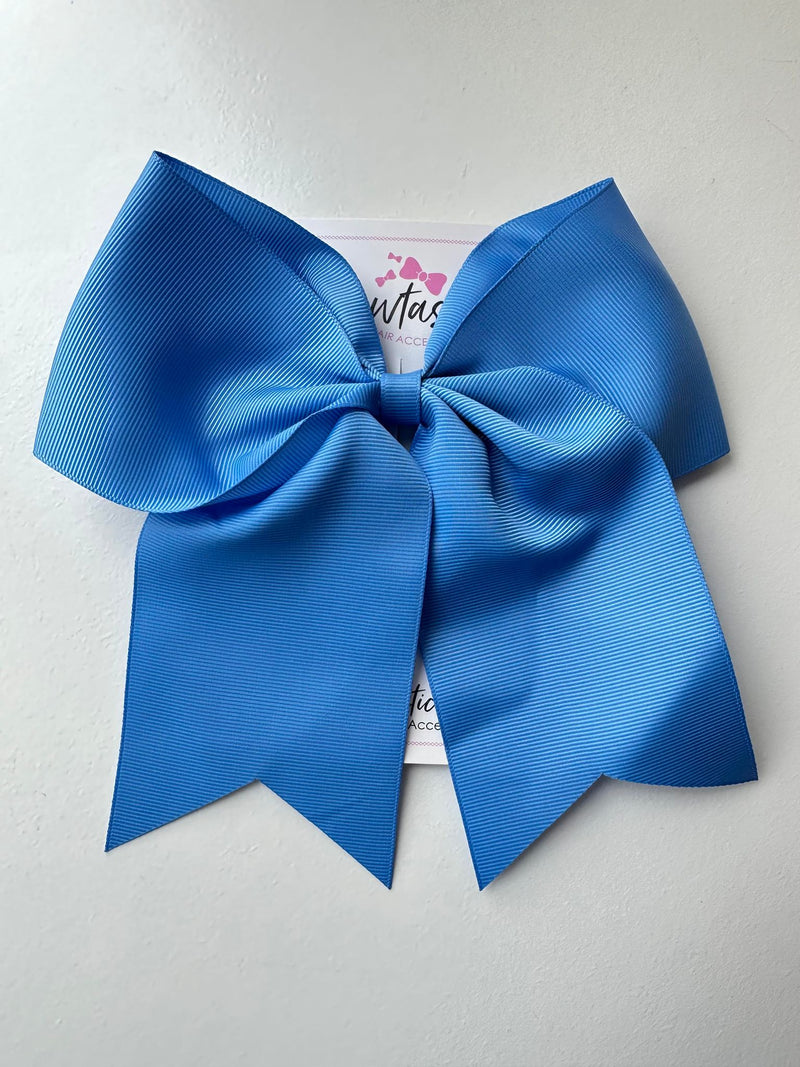 7 Inch Cheer Bow - Capri Blue