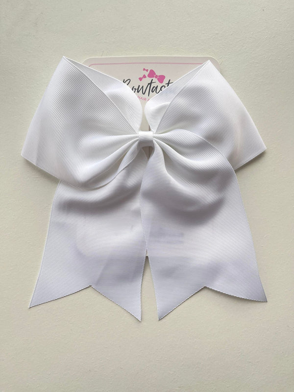 7 Inch Cheer Bow - White
