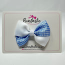 3 Inch Twist Bow - Light Blue & White Gingham