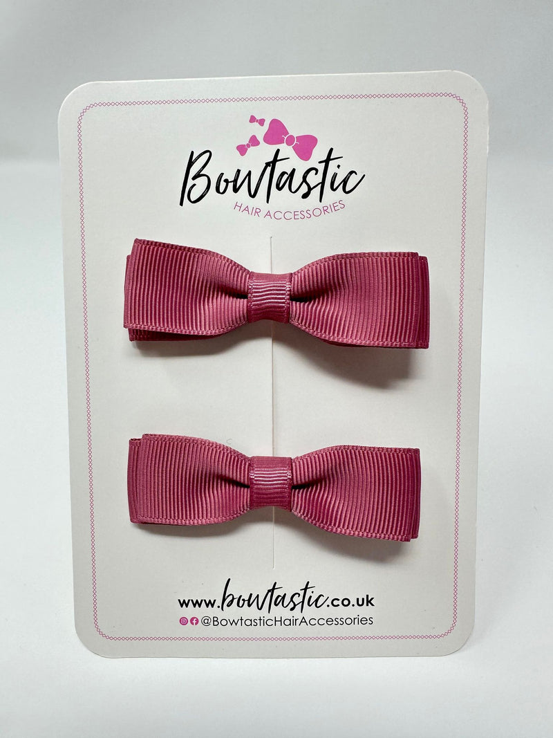 2.75 Inch Flat Bow - Rosy Mauve - 2 Pack