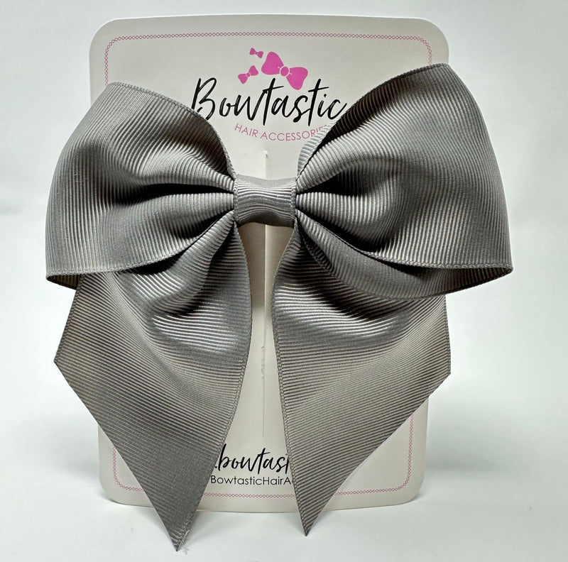 5 Inch Cheer Bow - Metal Grey