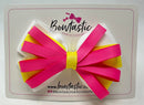 4 Inch Loop Bow - Hot Pink, Lemon & White