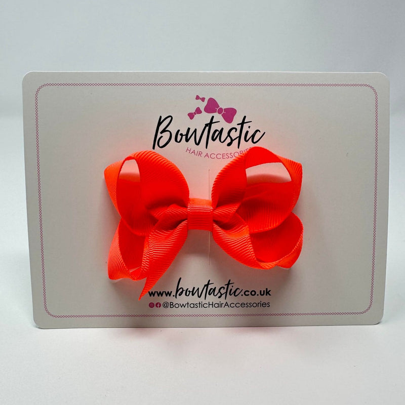 3 Inch Bow - Neon Orange