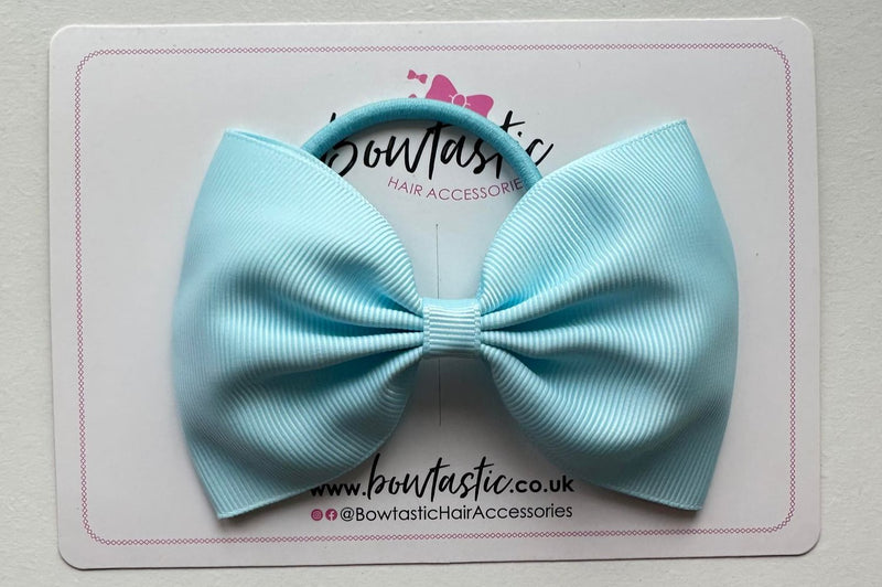 4.5 Inch Tuxedo Bow Bobble - Blue Topaz